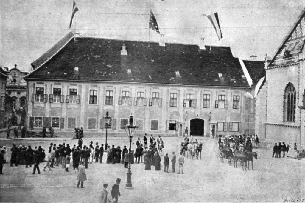 Trg sv. Marka, Banski Dvori 1895. godine
